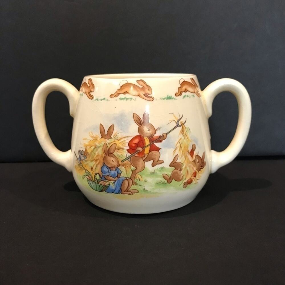 Vintage Royal Doulton Double Handled Training Cup “Bunnykins” Made in England